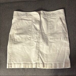 LOFT Ivory Denim Skirt